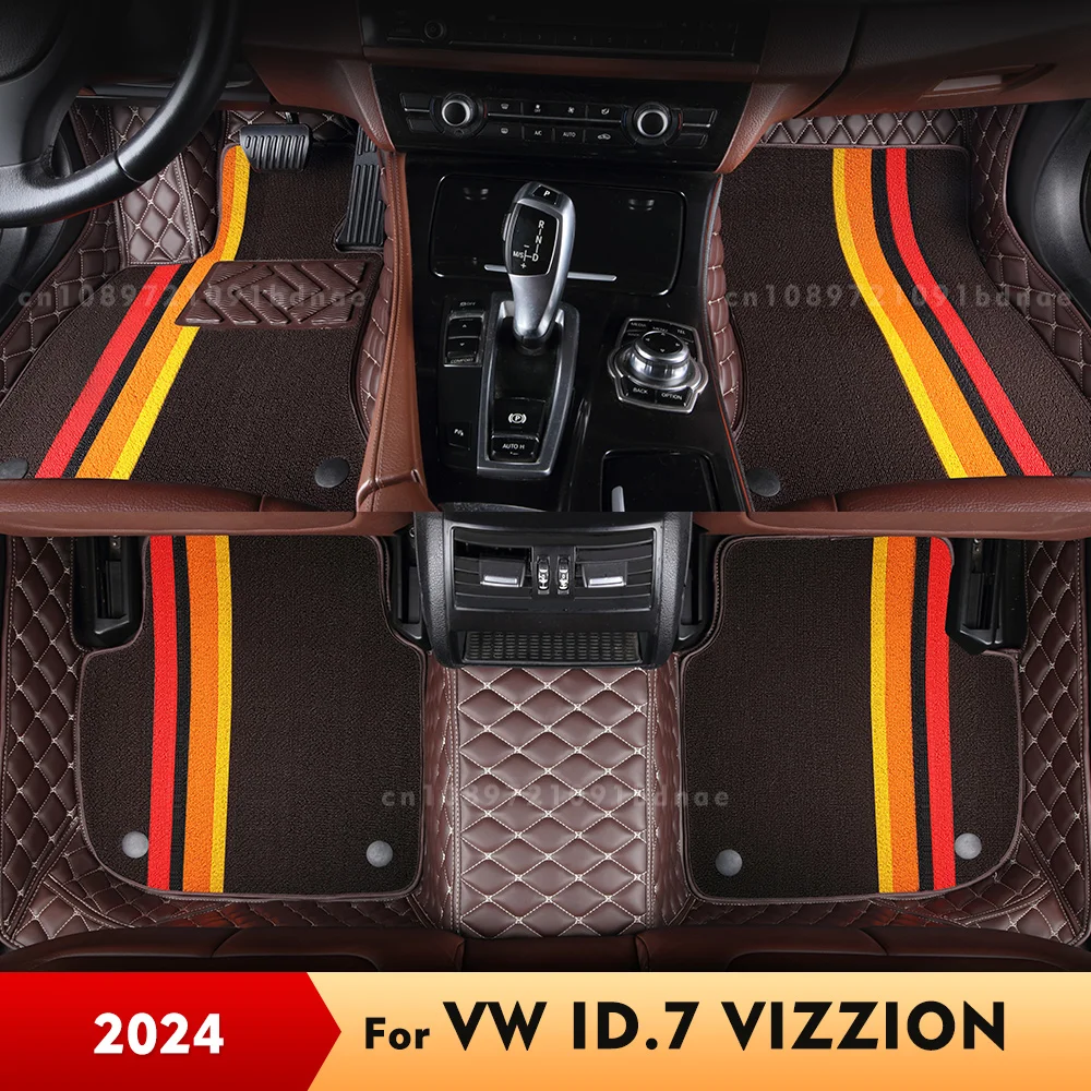 

For ID.7 VIZZION 2024 Double Layer Car Floor Mats Custom Auto Foot Pads Carpet Cover Interior Accessories