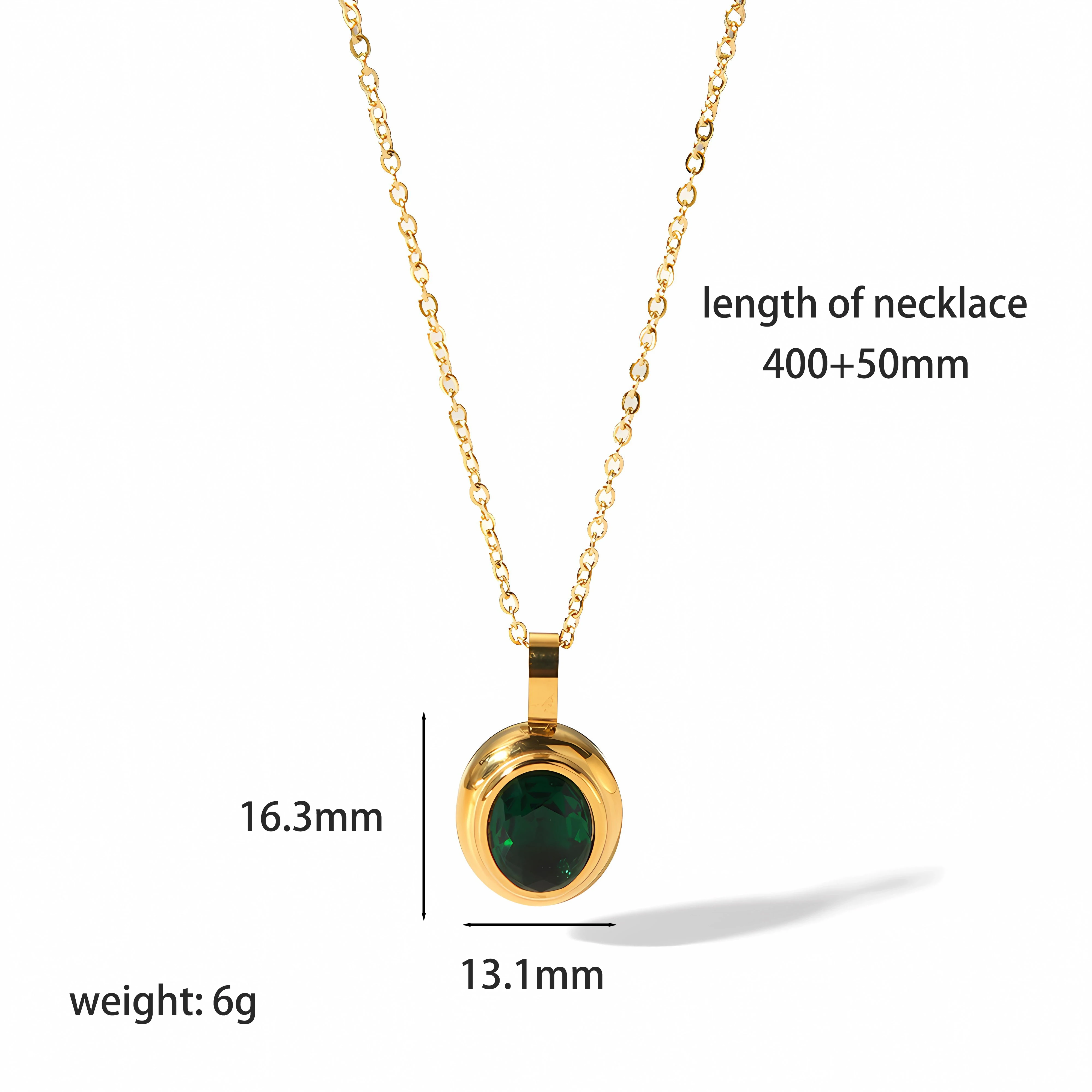 LQ 18k Gold Plated Stainless Steel Ladies Jewelry Set Colorful Cubic Zirconia Necklace Drop Dangle Hoop Earrings for Women