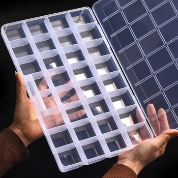 8 Style Transparent Plastic Storage Jewelry Box Compartment Adjustable Container Storage Boxes Beads Ring Earring Organizer Case