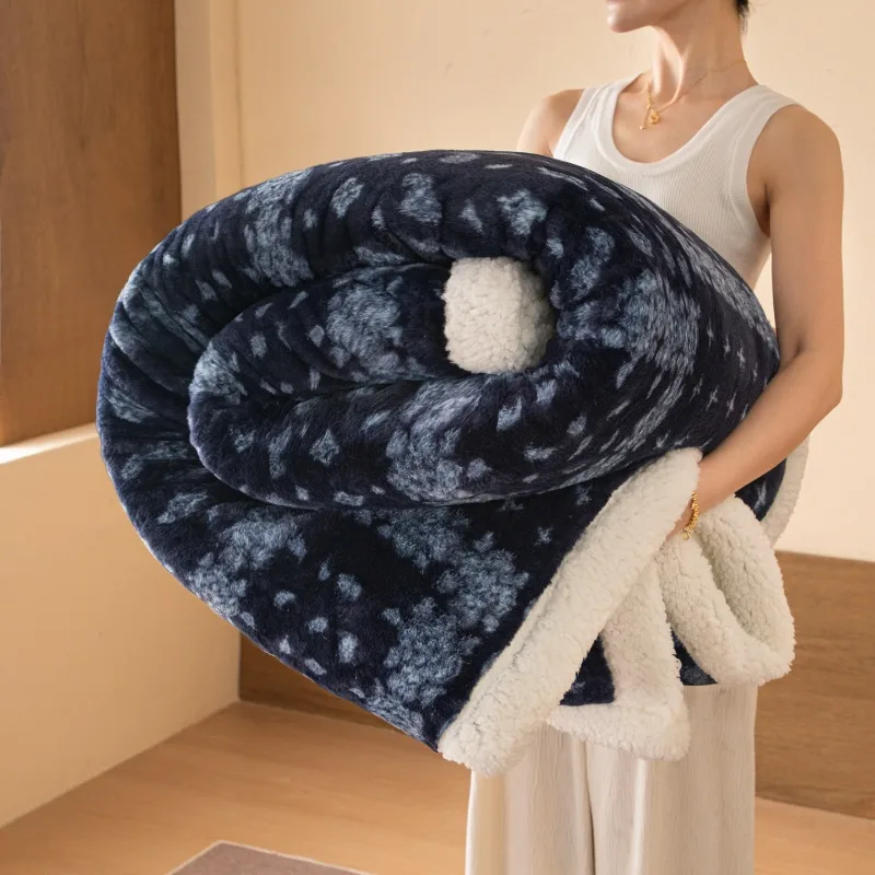 Imitation Cashmere Blanket Double Sided Thermal Blanket Soft Fluffy Thickened Bedroom Nap Blanket Anti-static Machine Washable