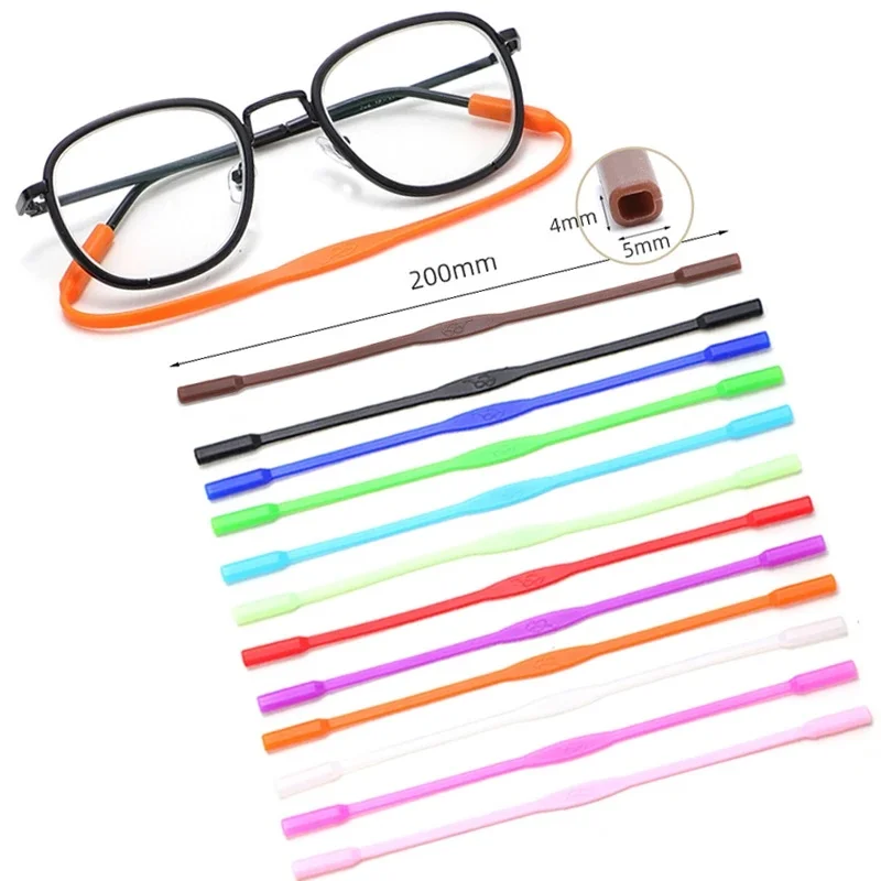 1PC Silicone Eyeglasses Straps Candy Color Elastic Reading Glasses Chain Sports Cord Holder Sunglasses Anti Slip String Ropes