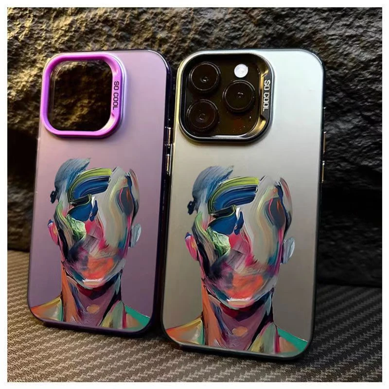 

Phone Case for iPhone 16 15 Pro 14 13 Pro Max 12 11 Plus Shockproof Camera Full Protection Matte Anti-Drop Male Female Abstract