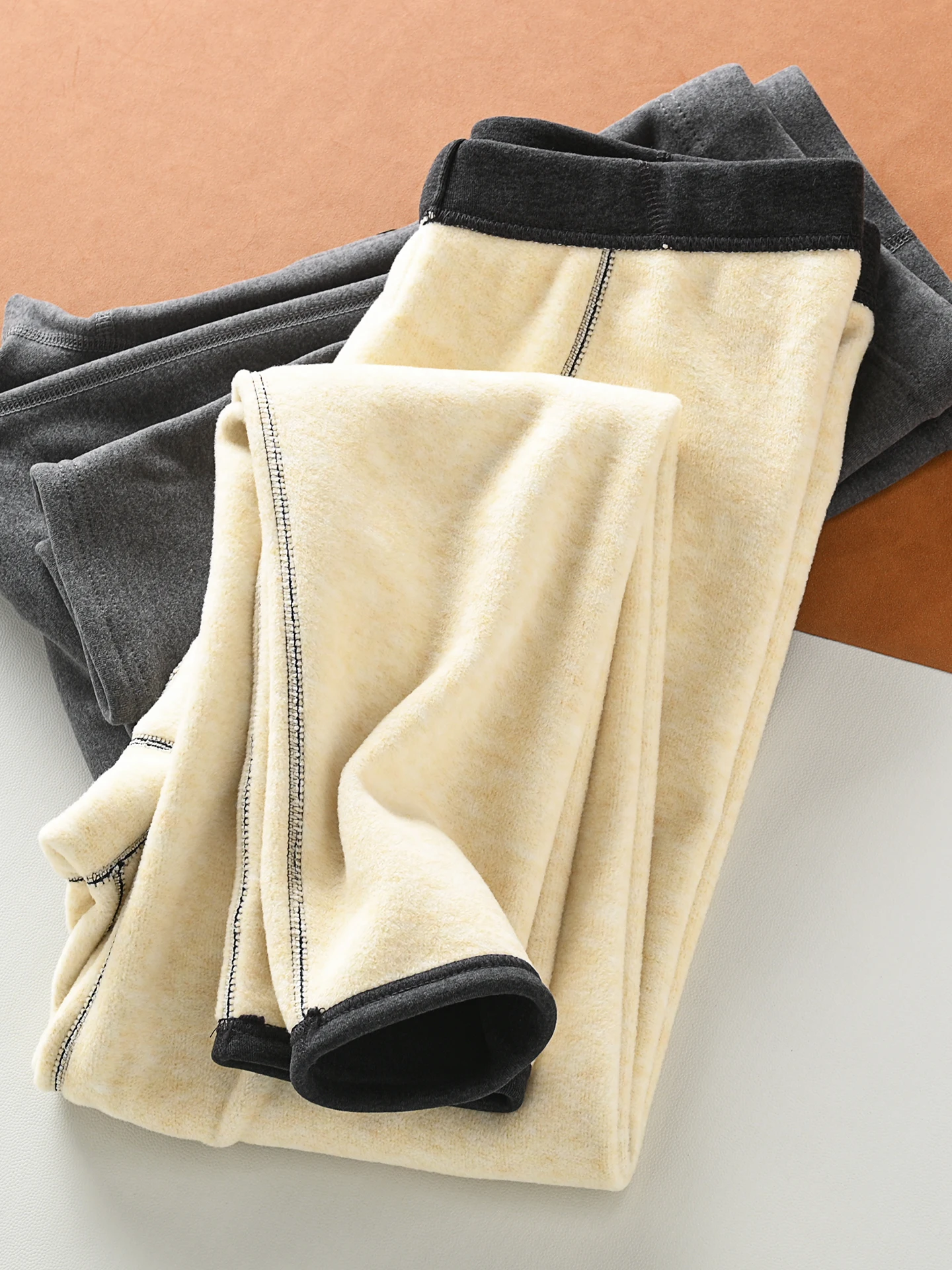 

Men's Thickened Warm Pants Winter Comfortable Anti-static Elastic Slim Fit Base Layer Pants Fleece Lined Bottoming Trousers