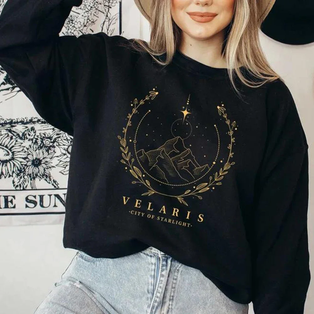 Velaris Sweatshirt The Night Court Hoodies Court of Thorns and Roses Sweatshirt Women Hoodie SJM City of Starlight Pullovers Top