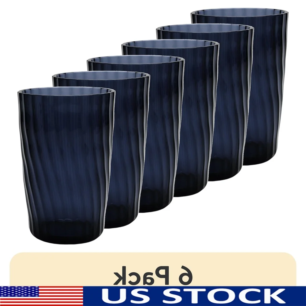 

6 упаковок, 20 унций, небьющиеся акриловые стаканы для использования в помещении и на открытом воздухе, без BPA, можно мыть в посудомоечной машине, холодные напитки, многоразовые тисненые вихревые конструкции