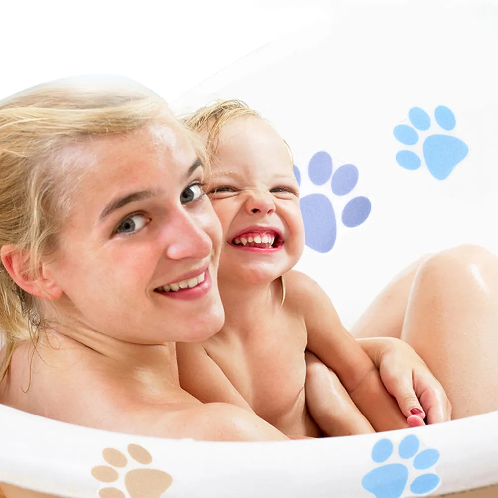 

10 шт. Нескользящие наклейки для ванной, водонепроницаемые, с изображением собачьих лап, съемные, мультяшные, для стен ванной комнаты