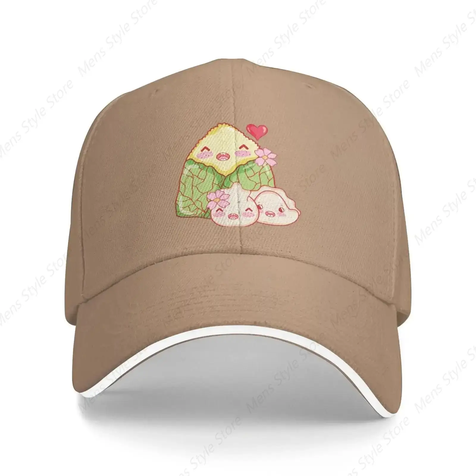 Rice Cake Dumplings and Cookies Baseball Cap Sandwich Brim Hats for Men Women Adjustable Caps