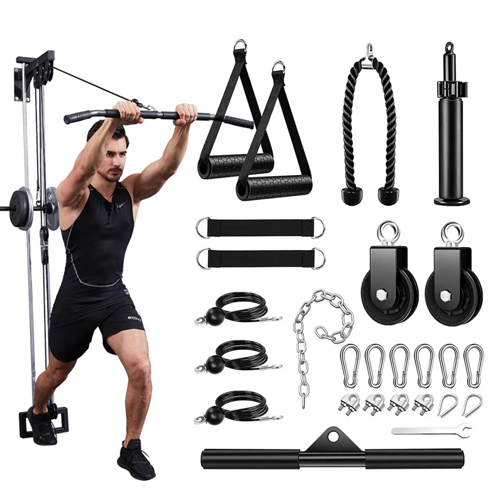 Weight Cable Pulley System Cable Pulley Attachments Heavy Duty Workout Equipment Lift Pulley System for Strength Training