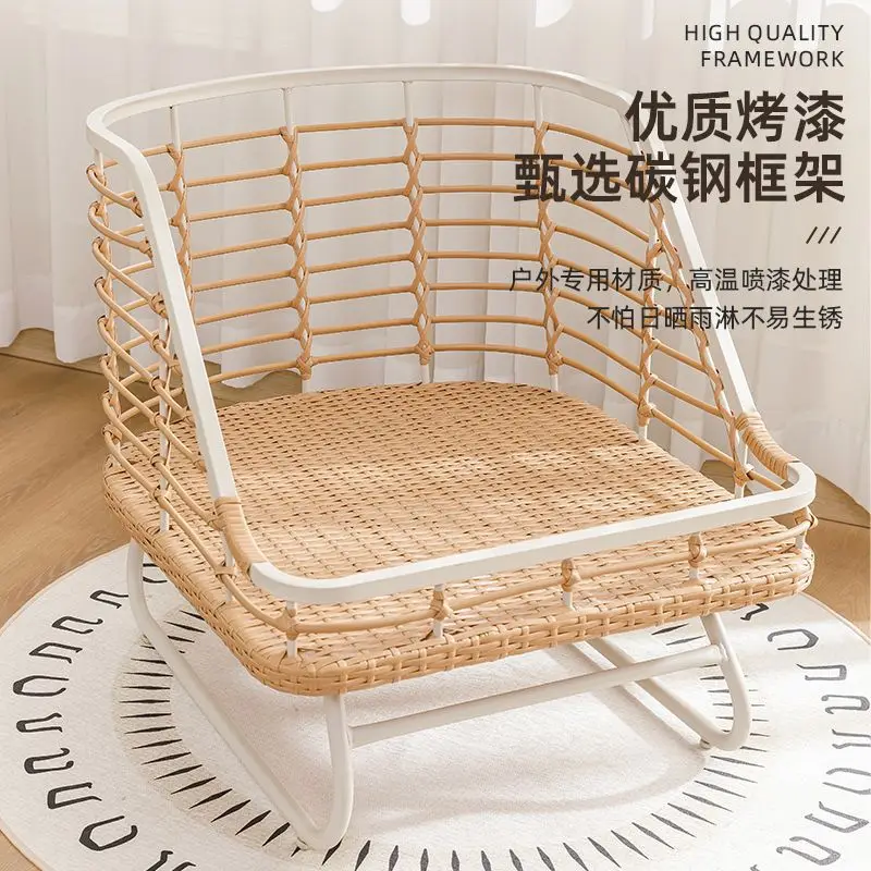 Sofa chair single lazy  tatami woven rattan living room balcony modern simple light luxury high-end stool