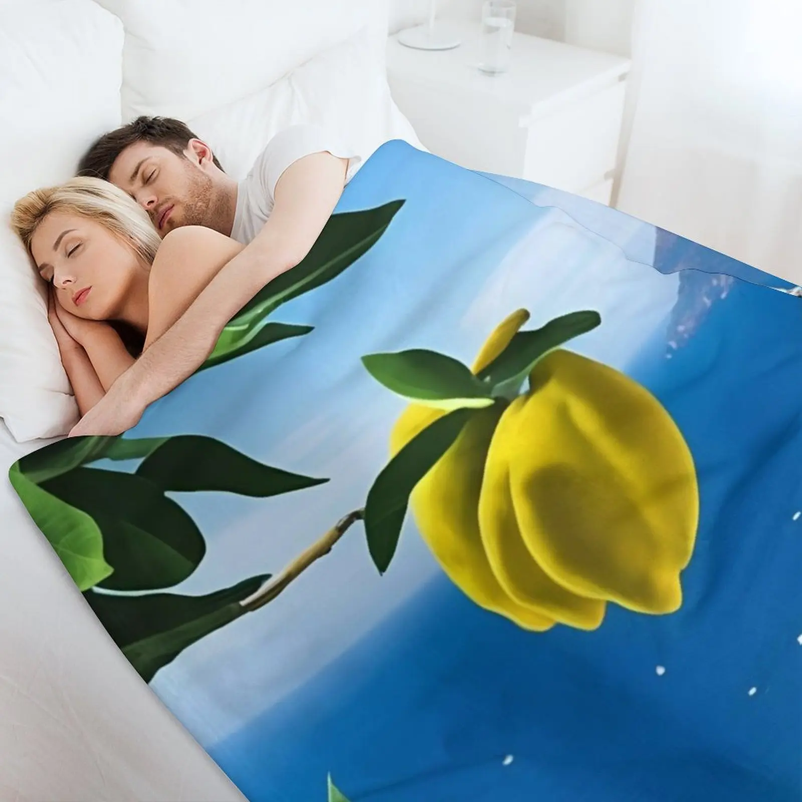 أمالفي كوست إيطاليا الليمون رمي بطانية البطانيات للأرائك للطفل الفراش الصيف الفانيلا البطانيات #4
