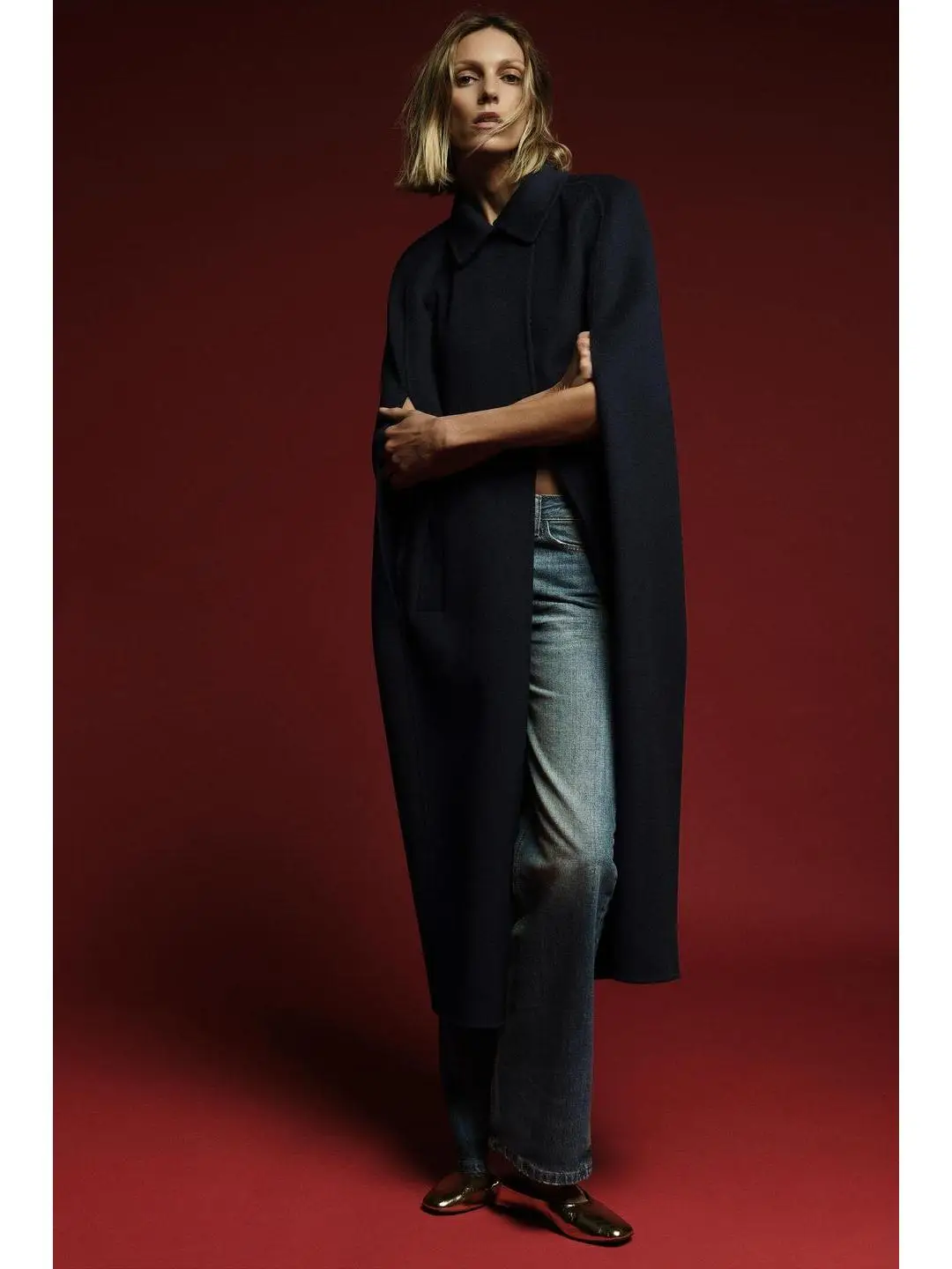 

Autumn Winter Mixed Fiber Loose Coat with Turn-down Collar Commuter Sle Women's Faionable Outerwear ort Sve