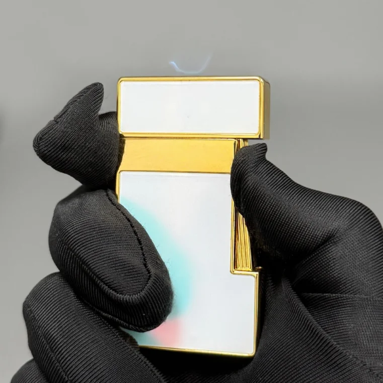 Enamel Side Push Windproof Jet Flame Lighter Metal Refillable Butane Gas Cigar Cigarette Lighter