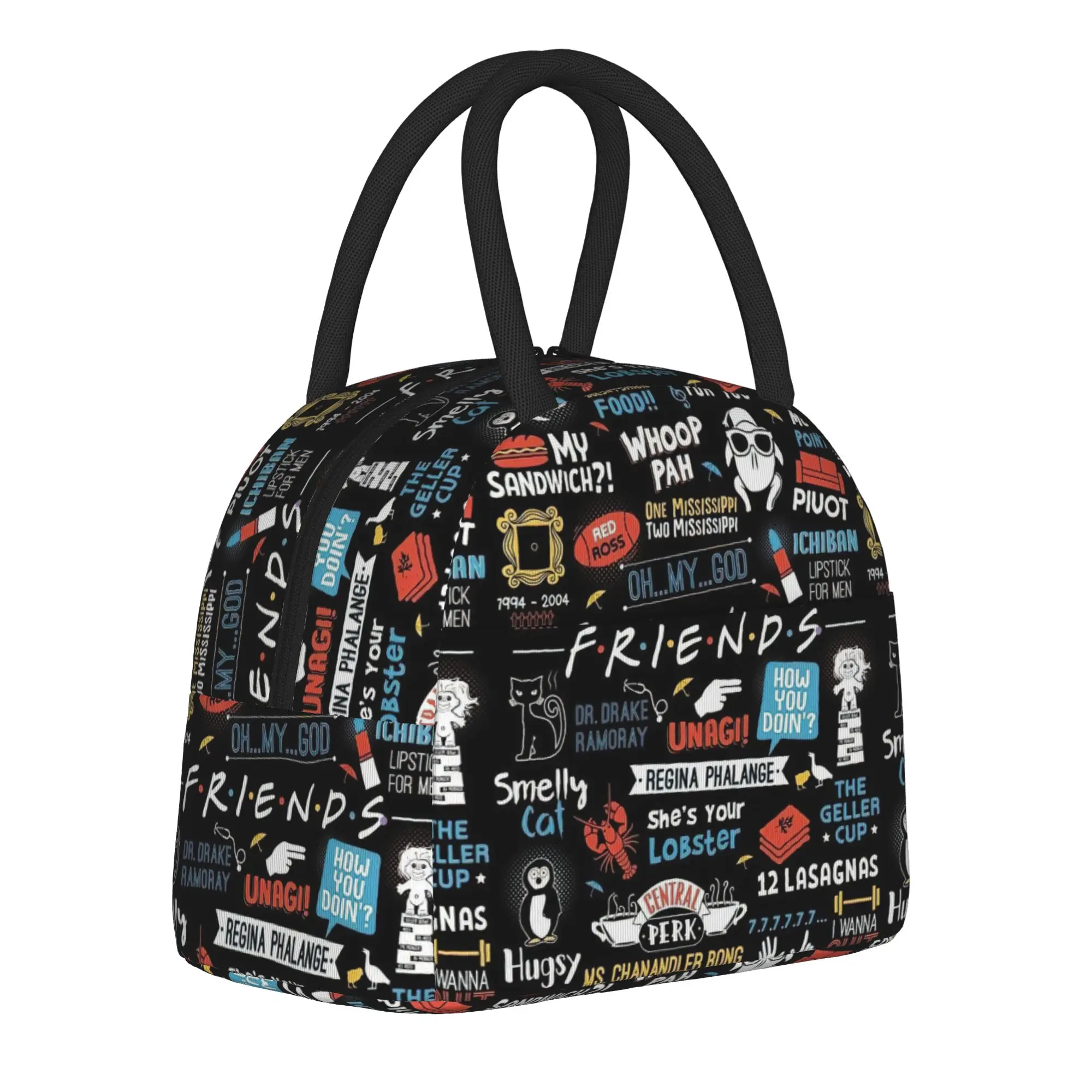 Friends TV Show Series Insulated Lunch Bags High Capacity Cartoon Central Perk Lunch Container Thermal Bag Tote Lunch Box School