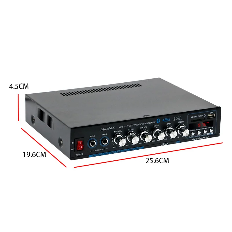 PA-600A-S Automotive Home Power Amplifier Home High-power Professional Hifi Bluetooth Amplifier