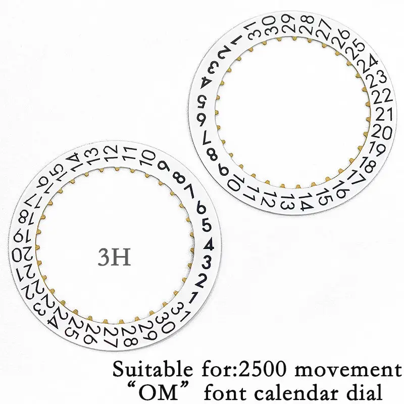 

Customized Watch Accessories OMG 3 O'Clock White Date Calendar Disc for 2500 Movement Calendar Disk Day Wheel Modified Parts