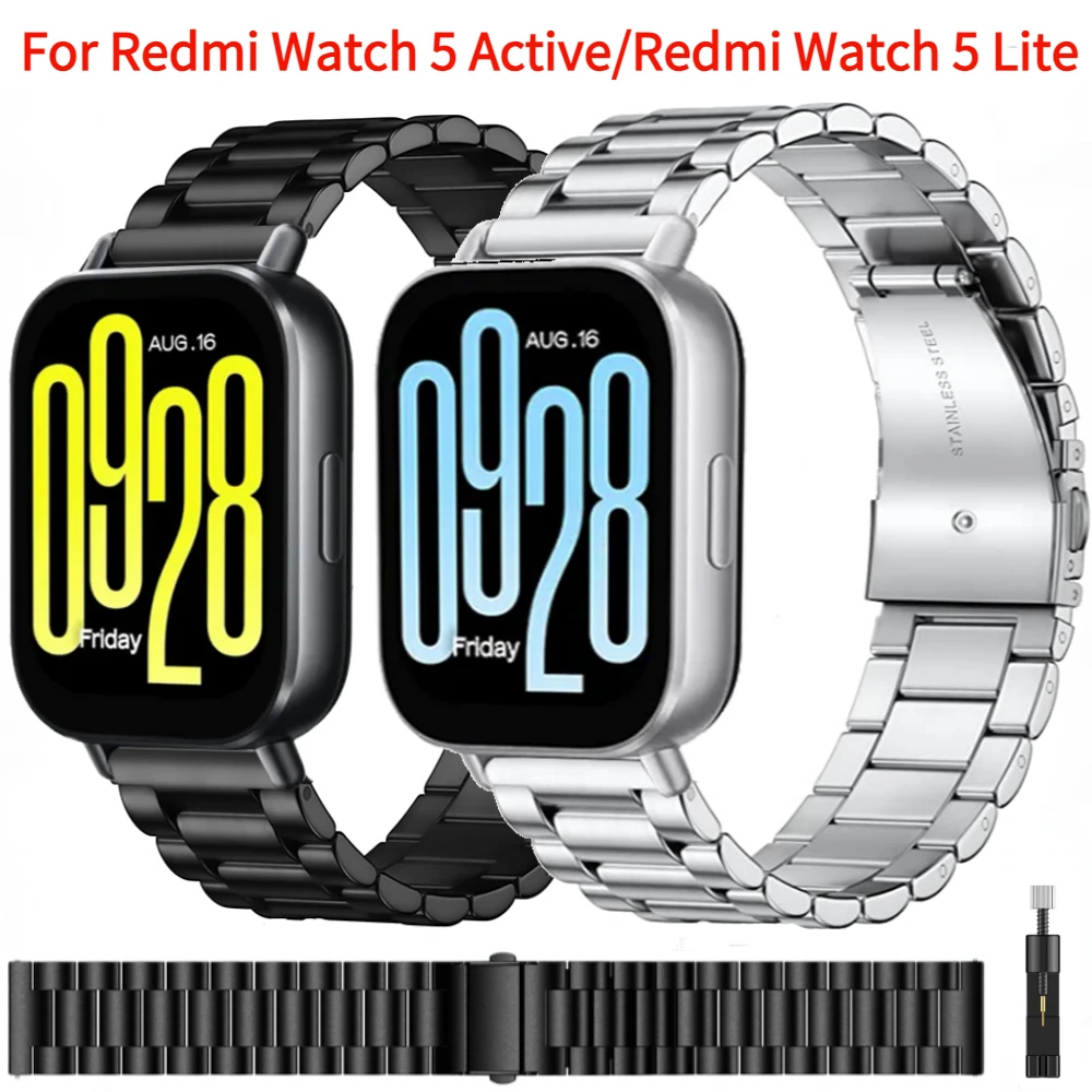 

22mm 20mm Metal Strap for Redmi Watch 5 Active Stainless steel Bracelet Watchband for Redmi Watch 5 Lite Replaceable Accessories