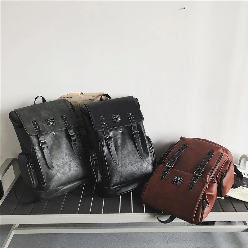 Vc vintage weiches leder herren rucksack hochwertige luxus designer s für männer mode universitäts taschen städtischer mann