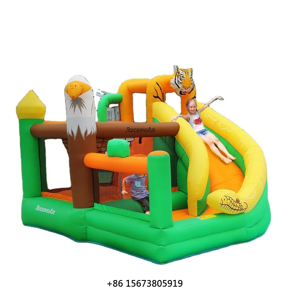 Zoo Inflatable Bouncy Castle Combo Inflatable Bounce House With Slide Jumping Castle Kids Inflatable Bounce House