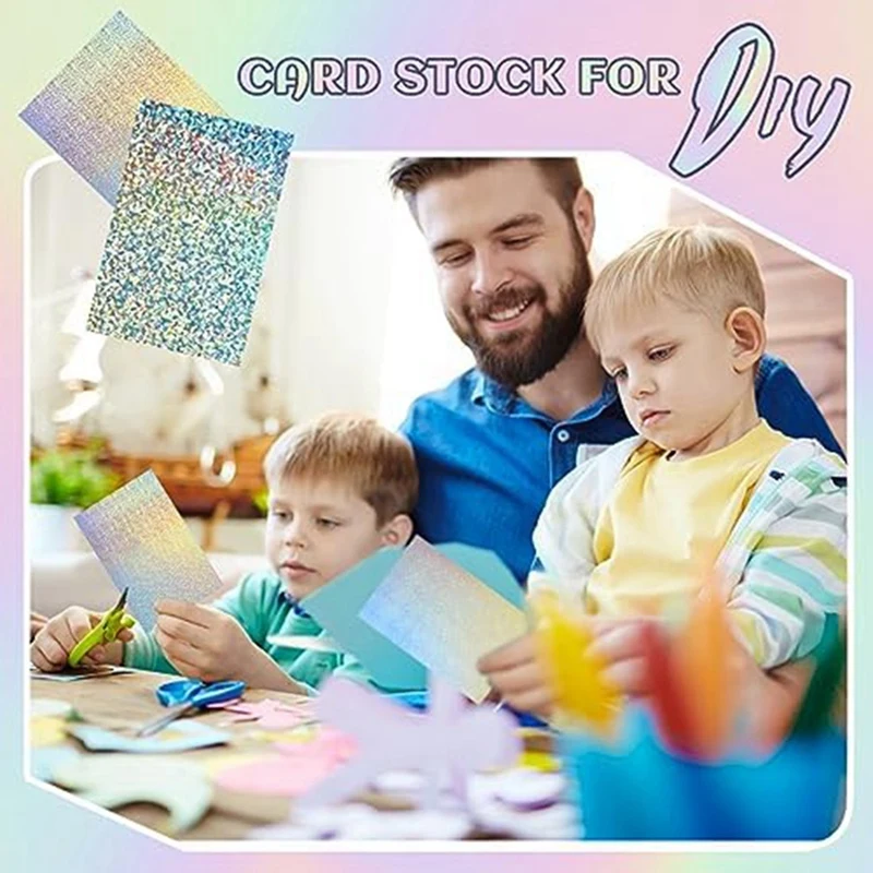 120Pcs Mirror Paper Holographic Cardstock Stock 8.5X11inches Mirror Paper Sheets For Craft Cardboard Letter Poster Supplies