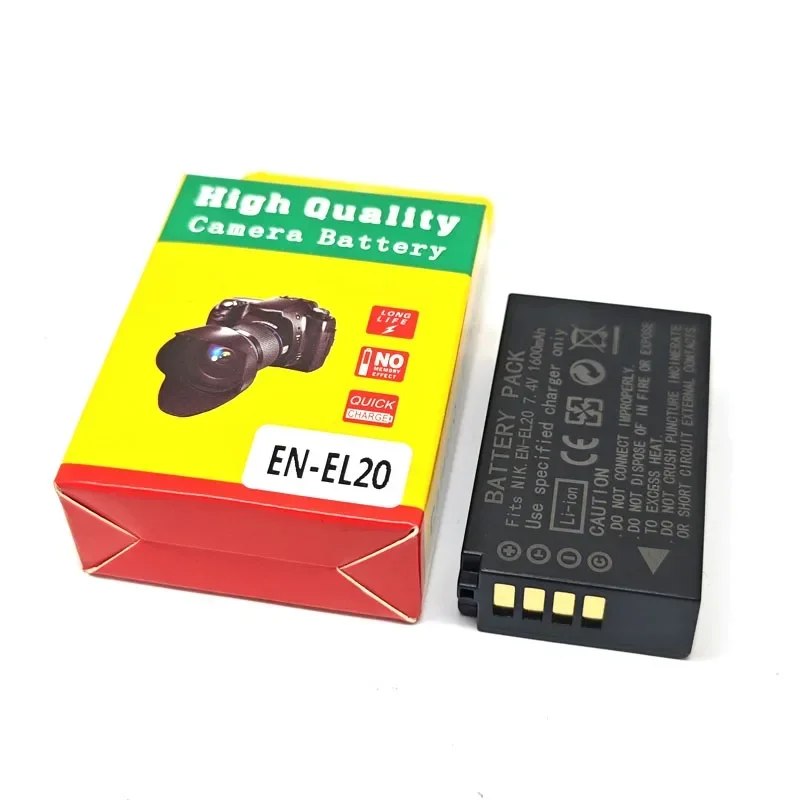 7.4V 1600mAh EN-EL20 ENEL20 EN EL20 Battery + Charger for Nikon Coolpix A P950 P1000 1 AW1 J1 J2 J3 S1 V3 DL24-500 F/2.8-5.6
