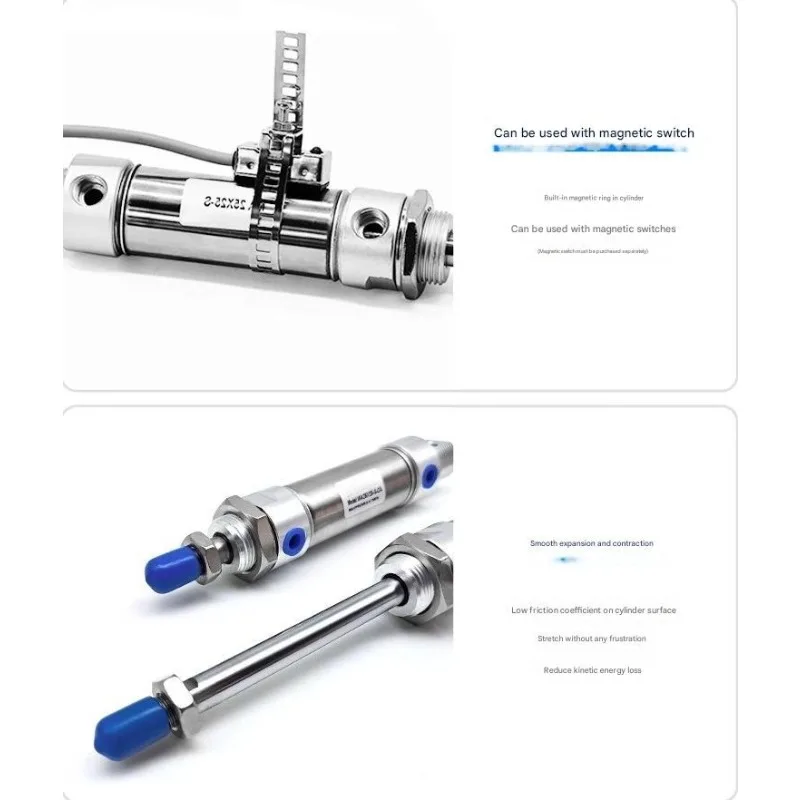 

Mini Round Stainless Cylinder MA16-40 Pneumatic 50/1000 mm Long Stroke