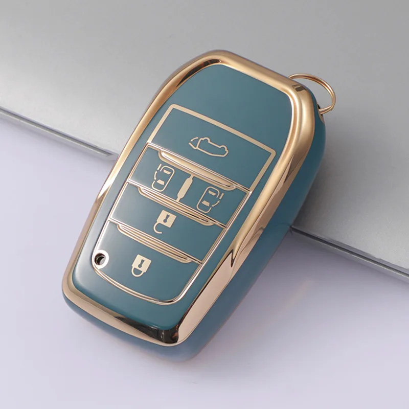 5 6 Button Car Key Cover Case For Toyota Alphard PREVIA Voxy Noah Esquire Vellfire Harrier TPU Remote Shell Fob Holder Keychain