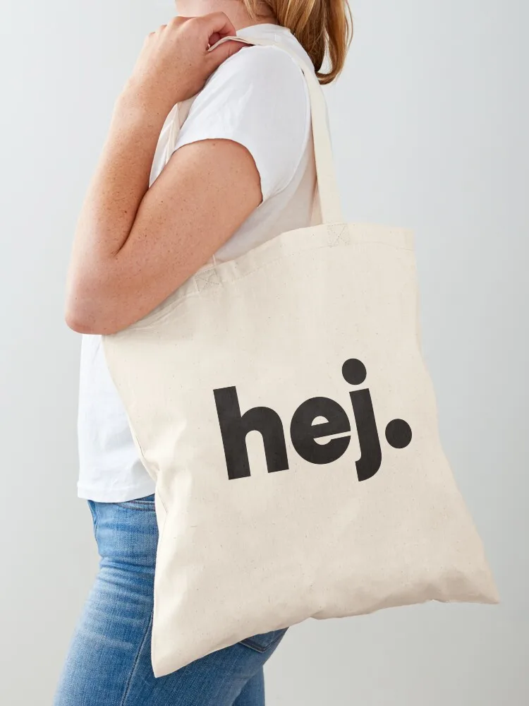 

Hej - Hello in Swedish Tote Bag Gift bag shopping trolley bag eco folding hand bags