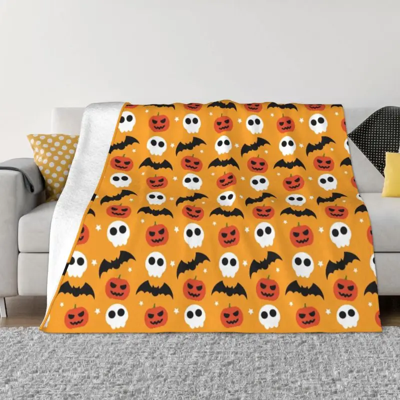 

Halloween Pattern Pumpkin Ghosts Bats Blanket 3D Print Soft Flannel Fleece Warm Throw Blankets for Home Bedding Sofa Bedspreads