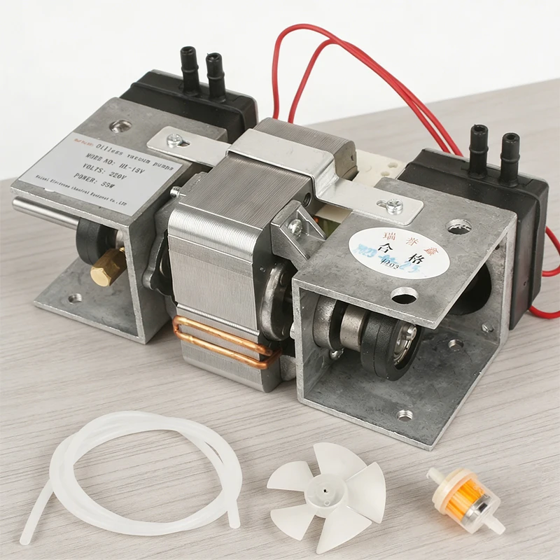 

Small Oil-free Vacuum Pump Beauty Equipment Pump 110V/220V Double Head Diaphragm Pump High Negative Pressure Suction Pump