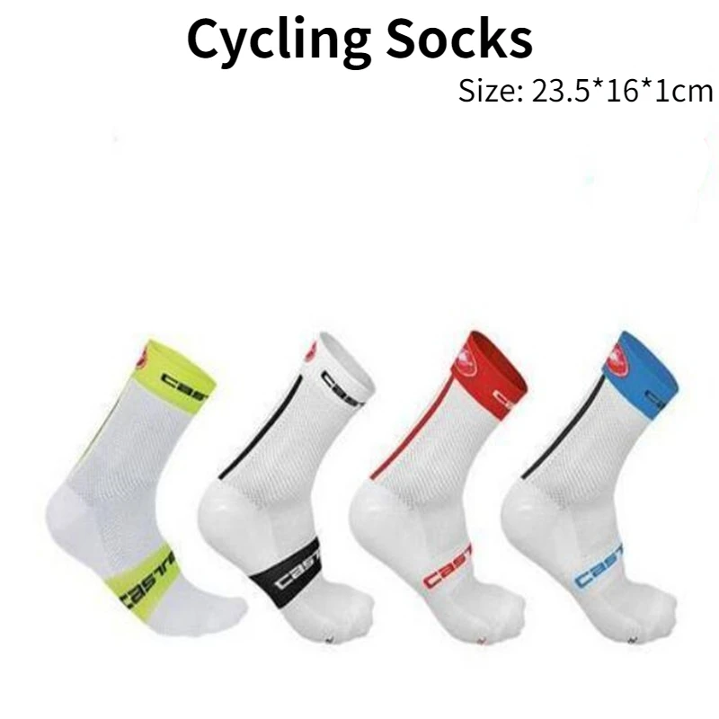 Four-color Men\'s and Women\'s Cycling Socks Sports Socks Breathable Sweat-absorbing Running Outdoor Sports Bicycle Accessories