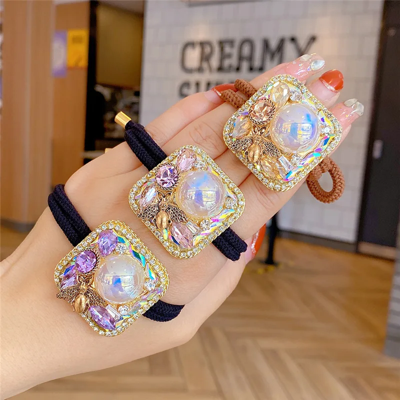 

Retro Pearl Hair Tie for Women Double-Strand High-Elastic Hair Elastic 2025 Heart-Shaped Baroque Hairband