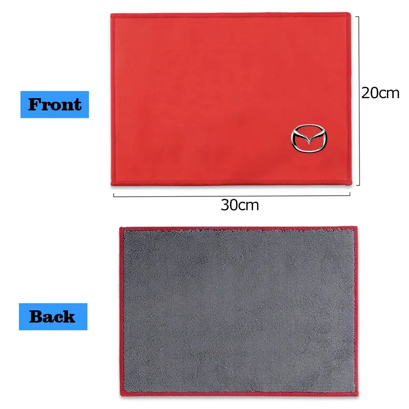 1Pcs Suede Fleece Microfiber Towel Car Styling Cleaning Rag Cloth For Mazda 2 3 5 Atenza Axela Demio M5 Ms CX3 CX5 CX30 MX5 CX7