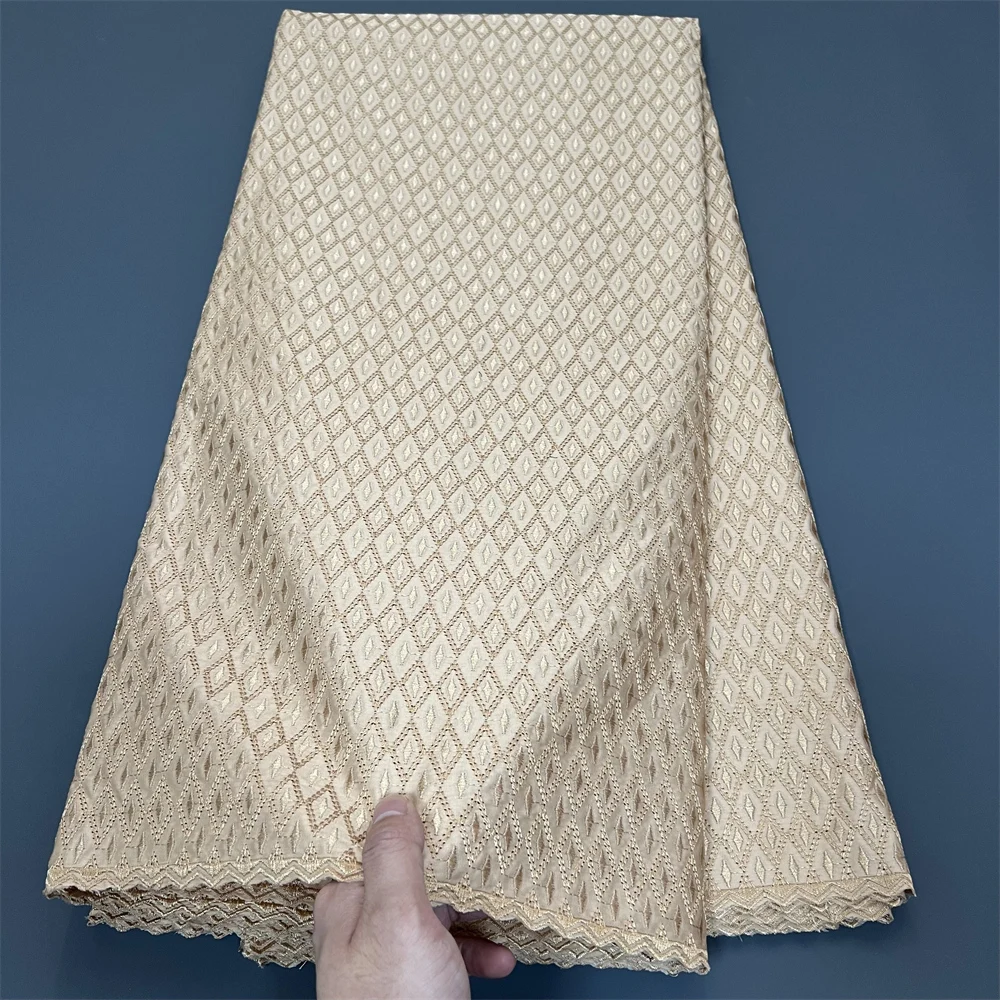 

2025 African Nigerian Tulle Lace Fabric for Dress Sewing High Quality Damask Cotton Pure Embroidery Wedding Party hz1371 5Yard