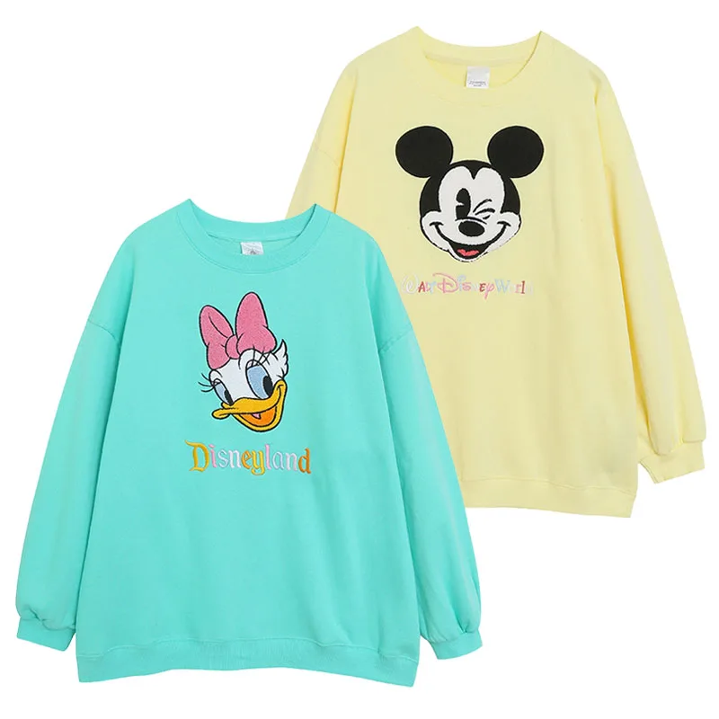 Disney World Disneyland Borduren Sweatshirt Dames Casual Fleece Jumper Mickey Daisy Duck Cartoon Losse Trui Top O Hals - afbeelding 2