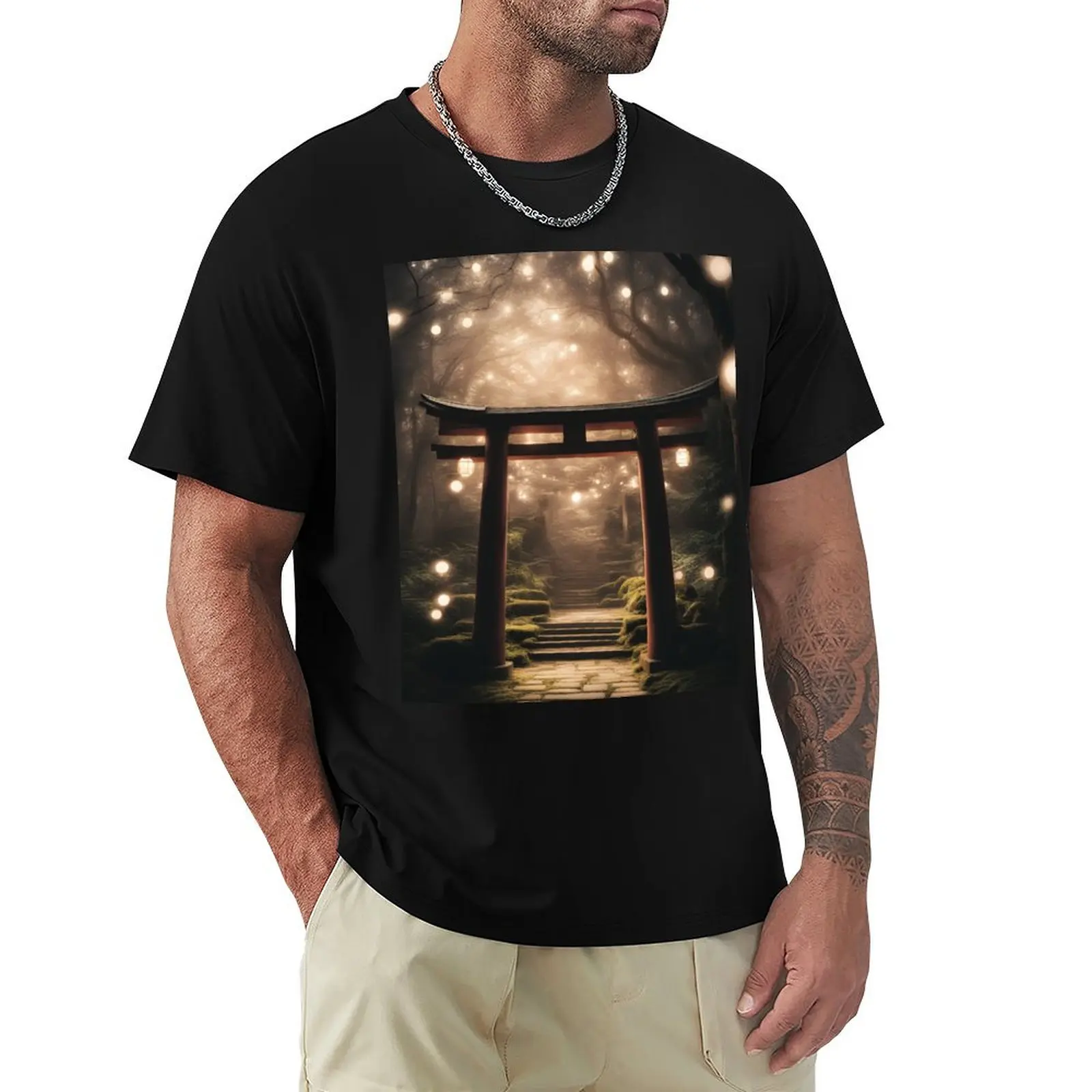 A Magical Night Under Torii T-Shirt t shirt man cotton T-Shirt
