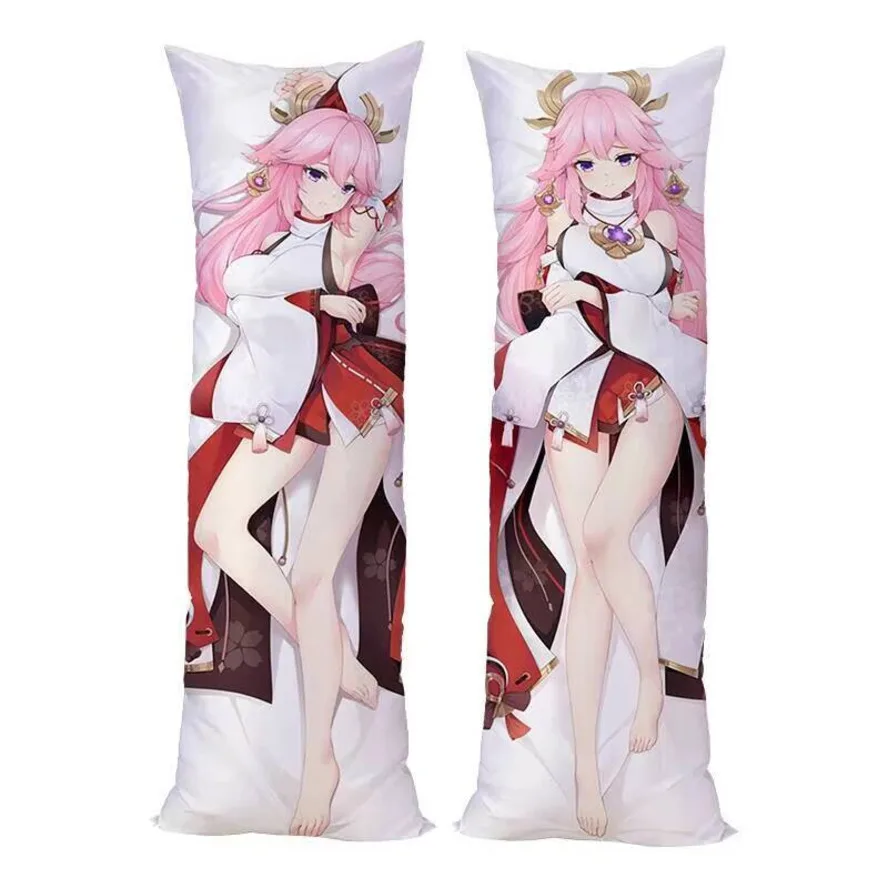 

Наволочка Genshin в стиле аниме Hing Impact Yae Miko Dakimakura, чехол для подушки для тела 2, ACG Way Tricot 160X50 см