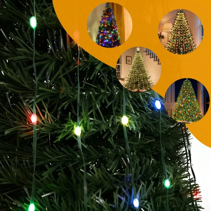 USB LED ストリングライト 防水 クリスマスツリー フェアリーライト 8つの照明モード付き 屋内庭園 結婚式 ハロウィン装飾用