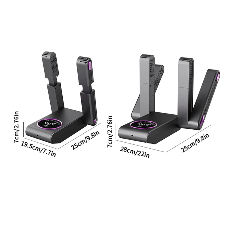 소형 부츠 건조기 및 탈취제, 접이식 랙 2개 또는 4개 포함, 향상된 팬 전력