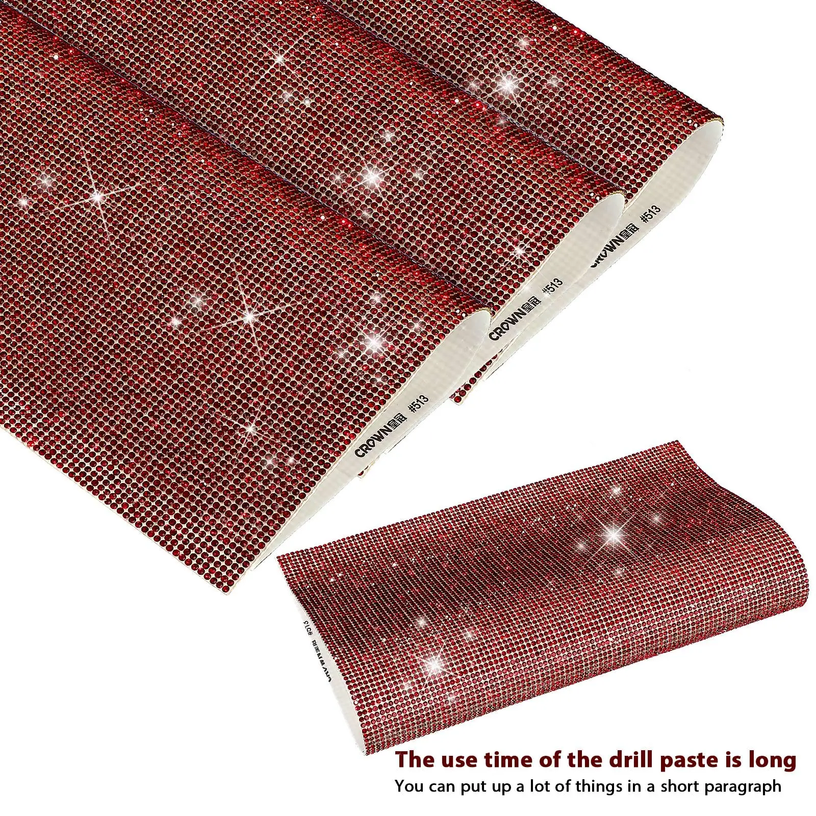 

Shiny Dark Red Crystal Sticker, Glass Rhinestones, Self-adhesive, DIY Handicrafts, Car Decoration, High Quality