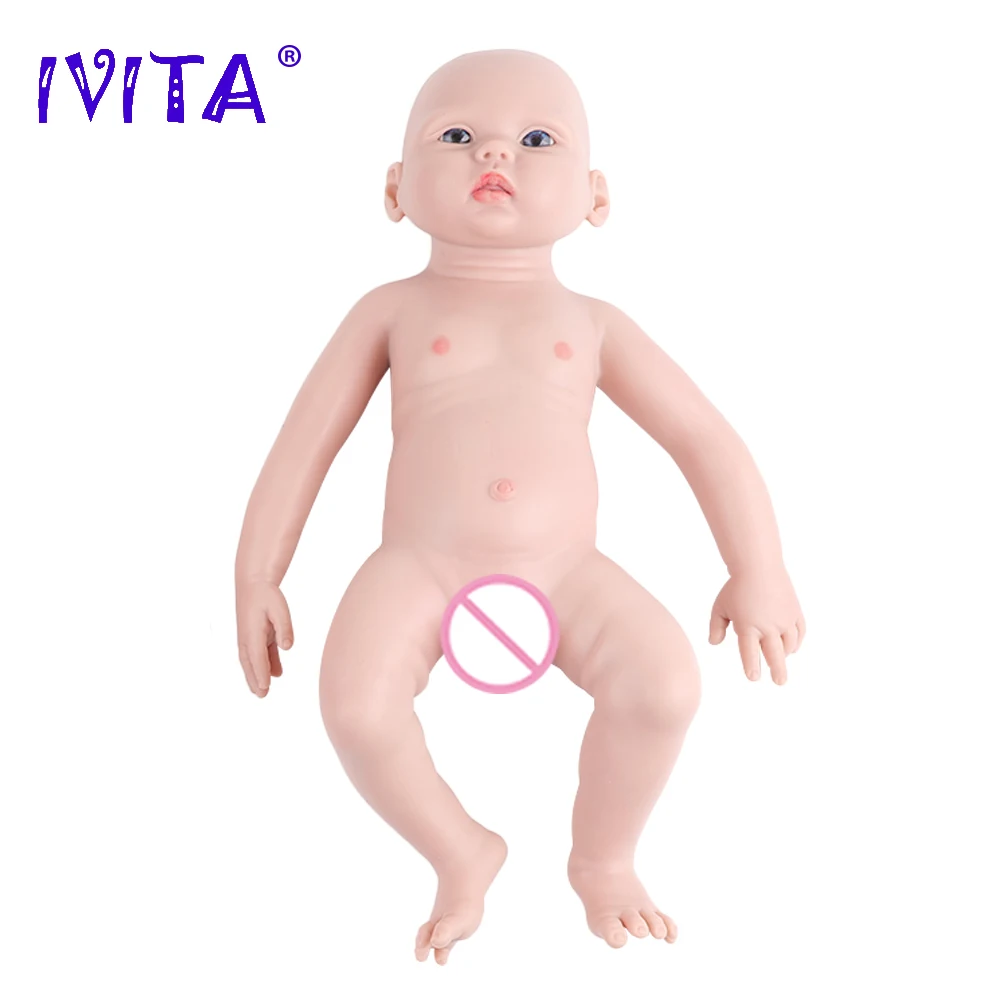 

IVITA WG1561 17.32inch 2.92kg Full Body Silicone Reborn Baby Doll Realistic Girl Unpainted Dolls DIY Blank Bebe Children Toys