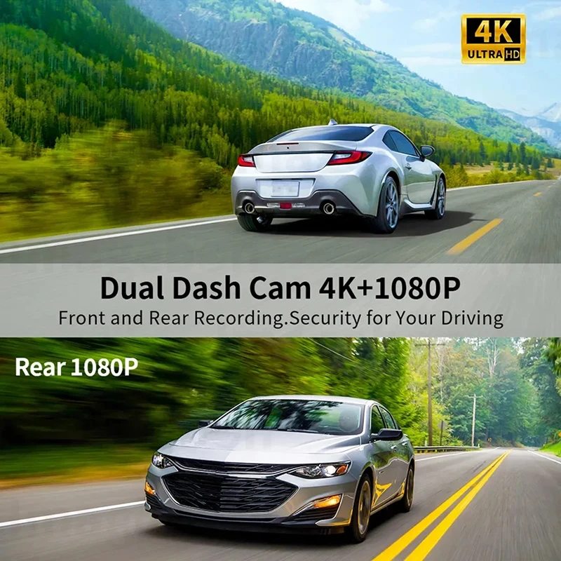 4K Front and Rear Camera Dash Cam for Cars Car Dvr WIFI Car Camera for Vehicle Video Recorder Rear View Camera Parking Monitor