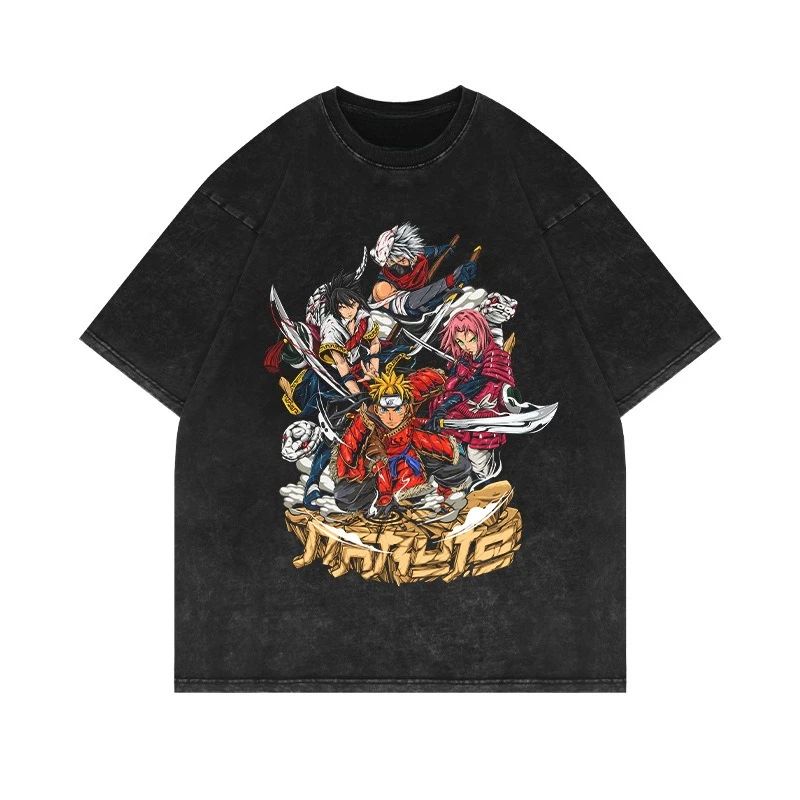 

Naruto Joint Summer Printing Peripheral Round Neck Short Sleeve Loose T-shirt Men and Women Anime Xiao Five-quarter Sleeve