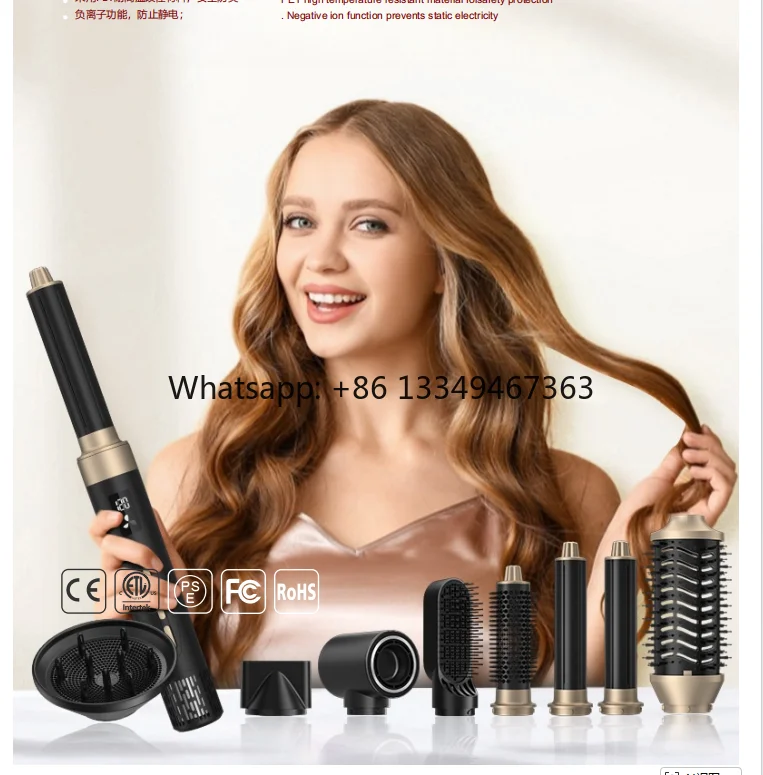 

New 8 in 1 Hair Styler Professional Hair Dryer Straightener Auto Wrap Curler Multi Styling Tools With Ionic Function