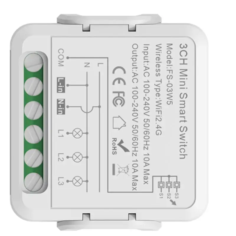 A04G-Smart Wifi Switch Tuya For Alexa Google Alice Voice Controlled 2 Way Support DIY Home Breaker Works 3CH