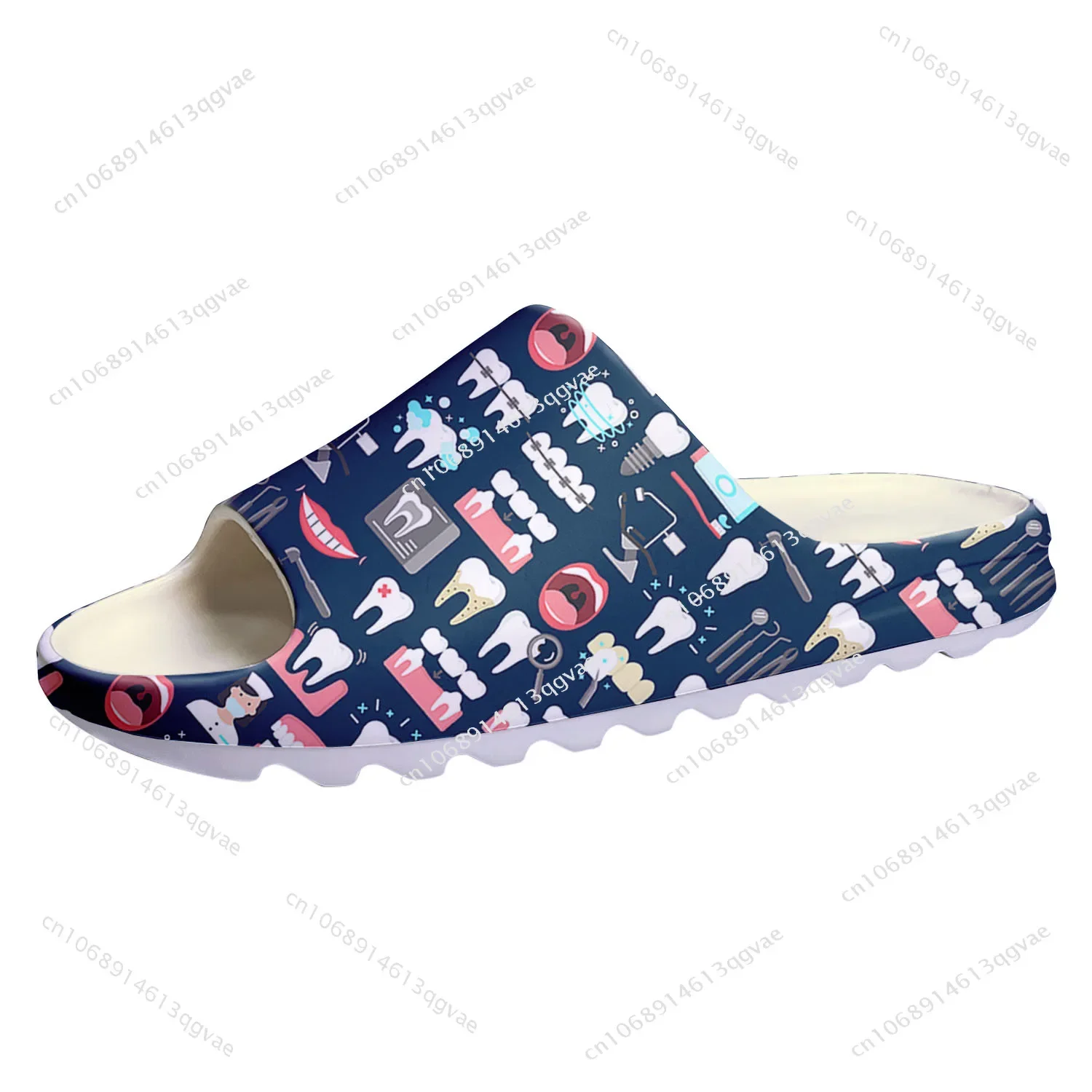 Tooth Dentist Cartoon Soft Sole Sllipers Home Clogs Custom Water Shoes Mens Womens Teenager Stepping on Shit Bathroom Sandals