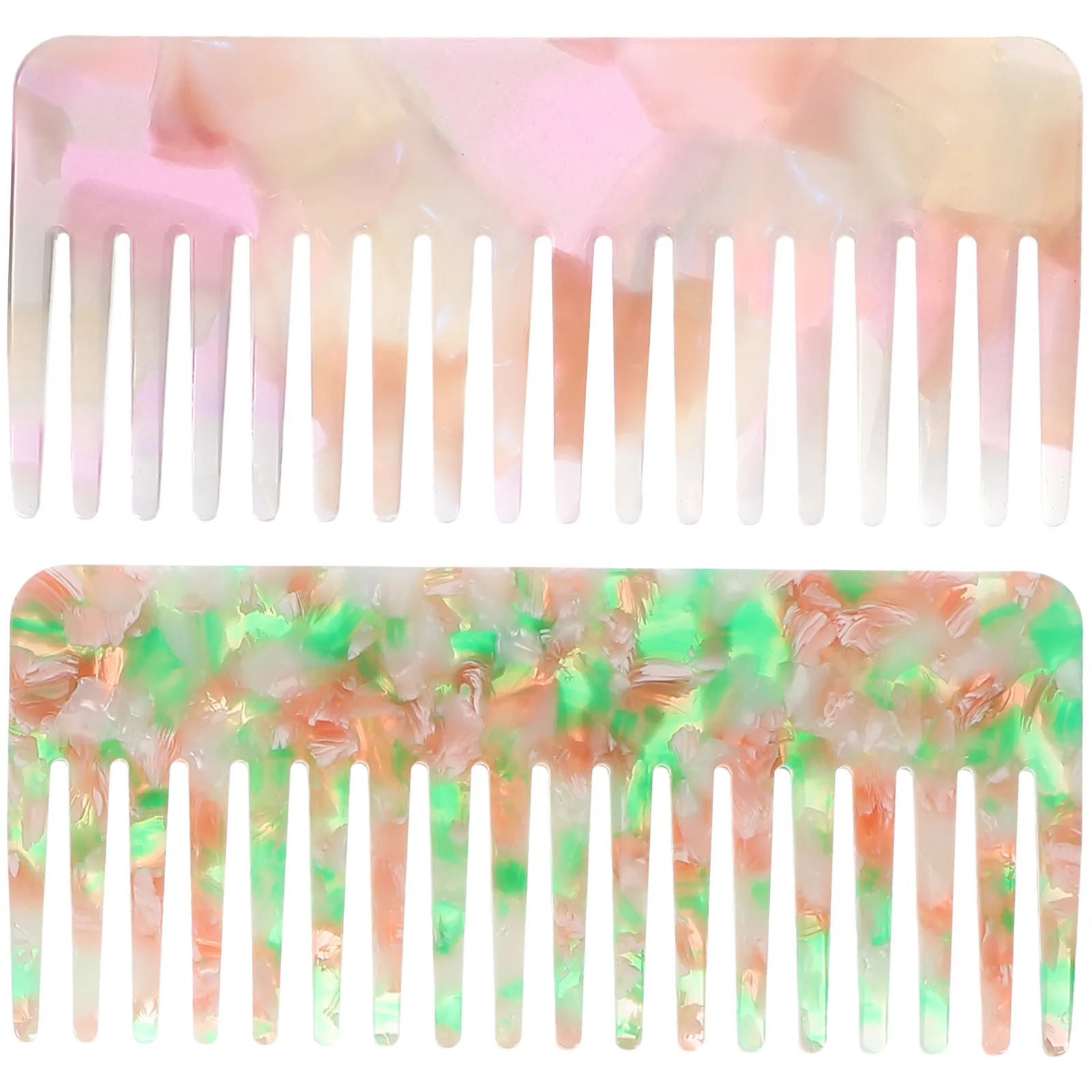 

2 шт. антистатических расчесок с широкими зубьями для укладки и распутывания волос, парикмахерская расческа для мужчин и женщин, для кудрявых волос, портативная, легкая