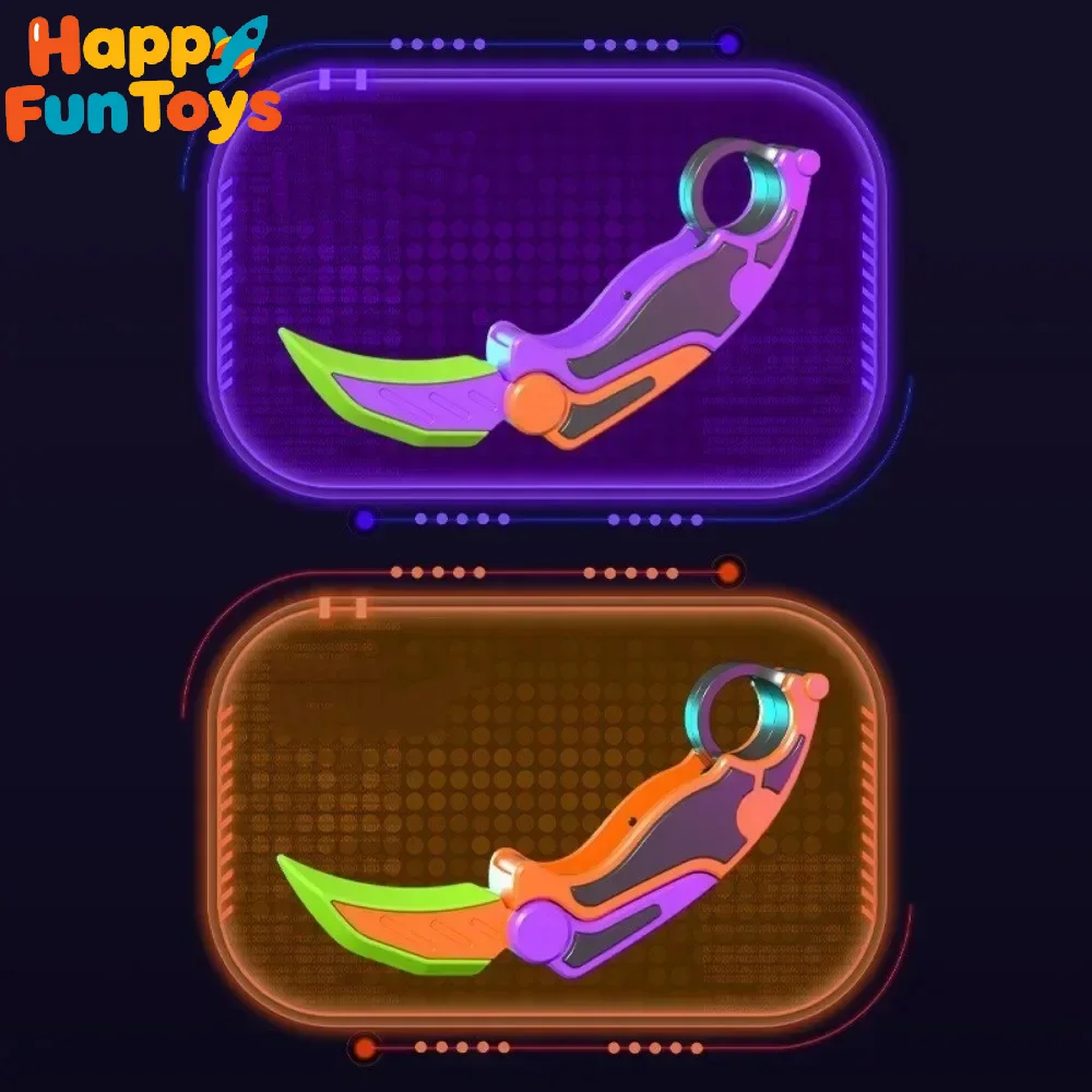 1/2PCS Stress Relief Toys 3D Printed Gravity Butterflys Knife Sensory Fidget Toy Foldable Pocket Knife Carrot Design Gift