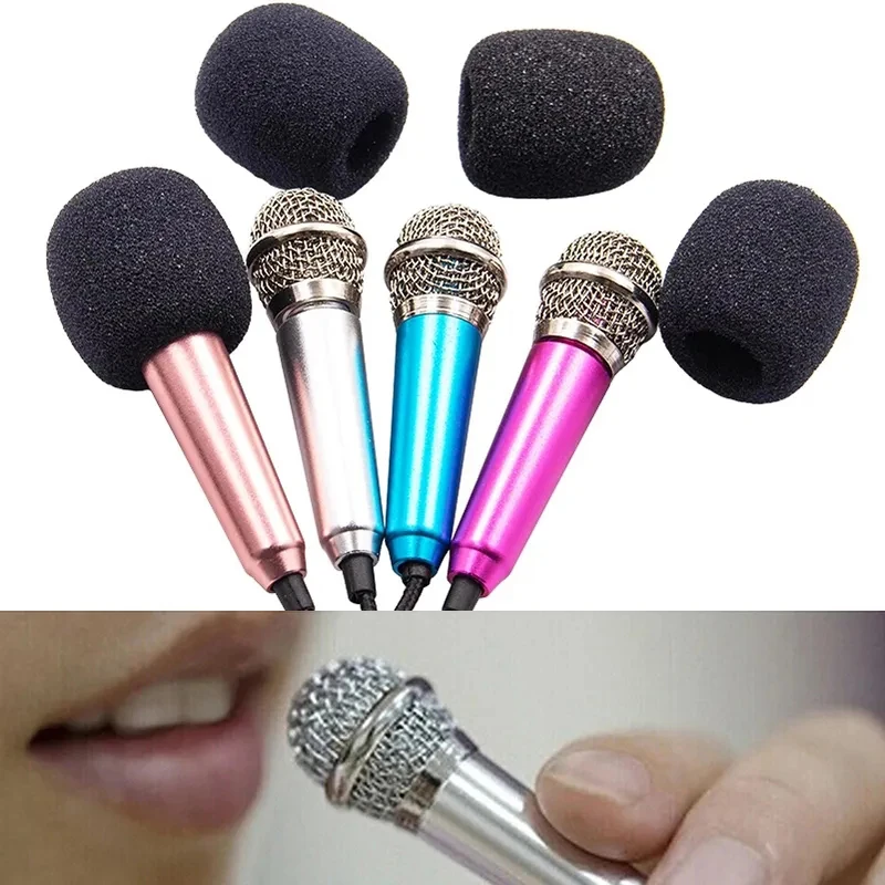 Portable 3.5mm Stereo Studio Metal Mic Karaoke 3.5 mm Mini Microphone KTV For Smart phones Laptop PC Desktop Handheld Audio mic