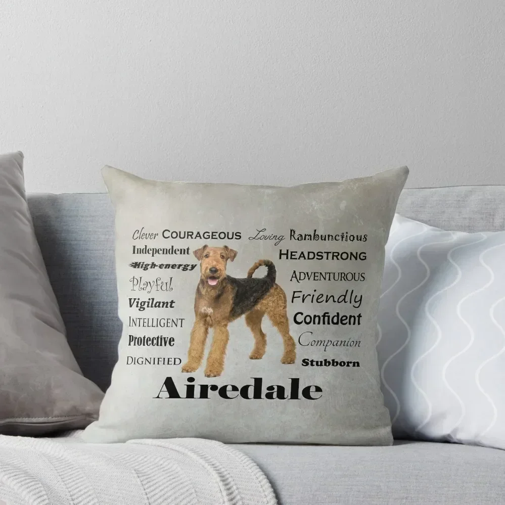 

Airedale Terrier Traits Throw Pillow Christmas Throw Pillows Covers Pillow Cases pillow