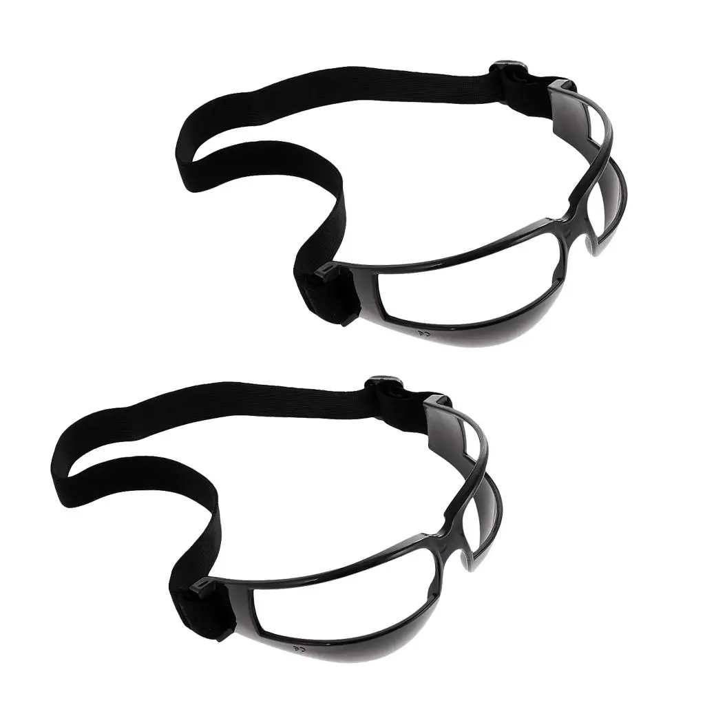 2 Pieces Anti Down Basketball Glasses Dribble Specs Training Supplies, Black